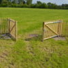 Portail français rondins châtaignier double 100 cm hauteur - Image 5