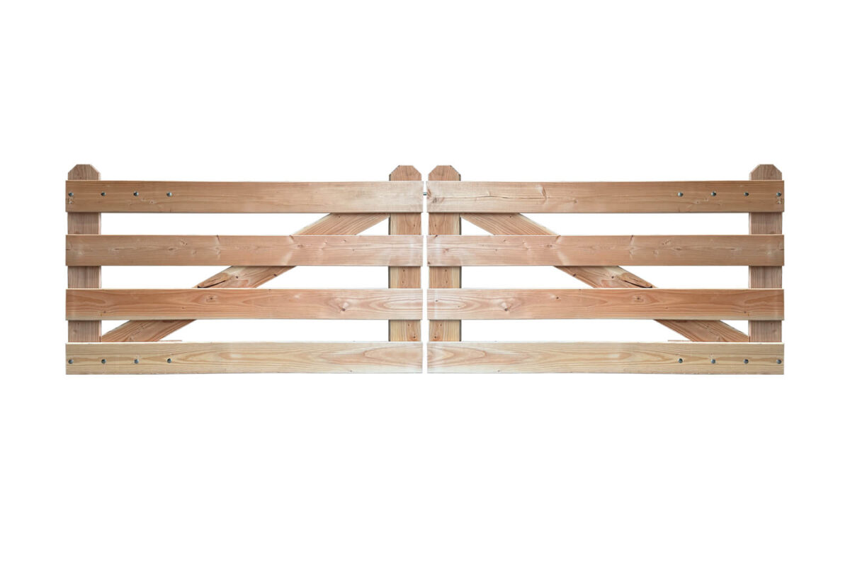 Portail rustique angle 4 planches douglas double