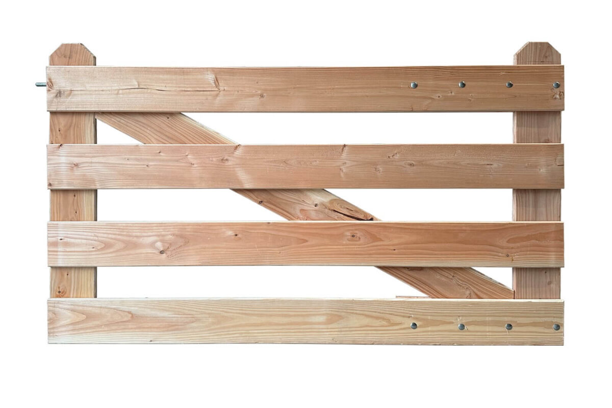 Portail rustique angle 4 planches douglas simple