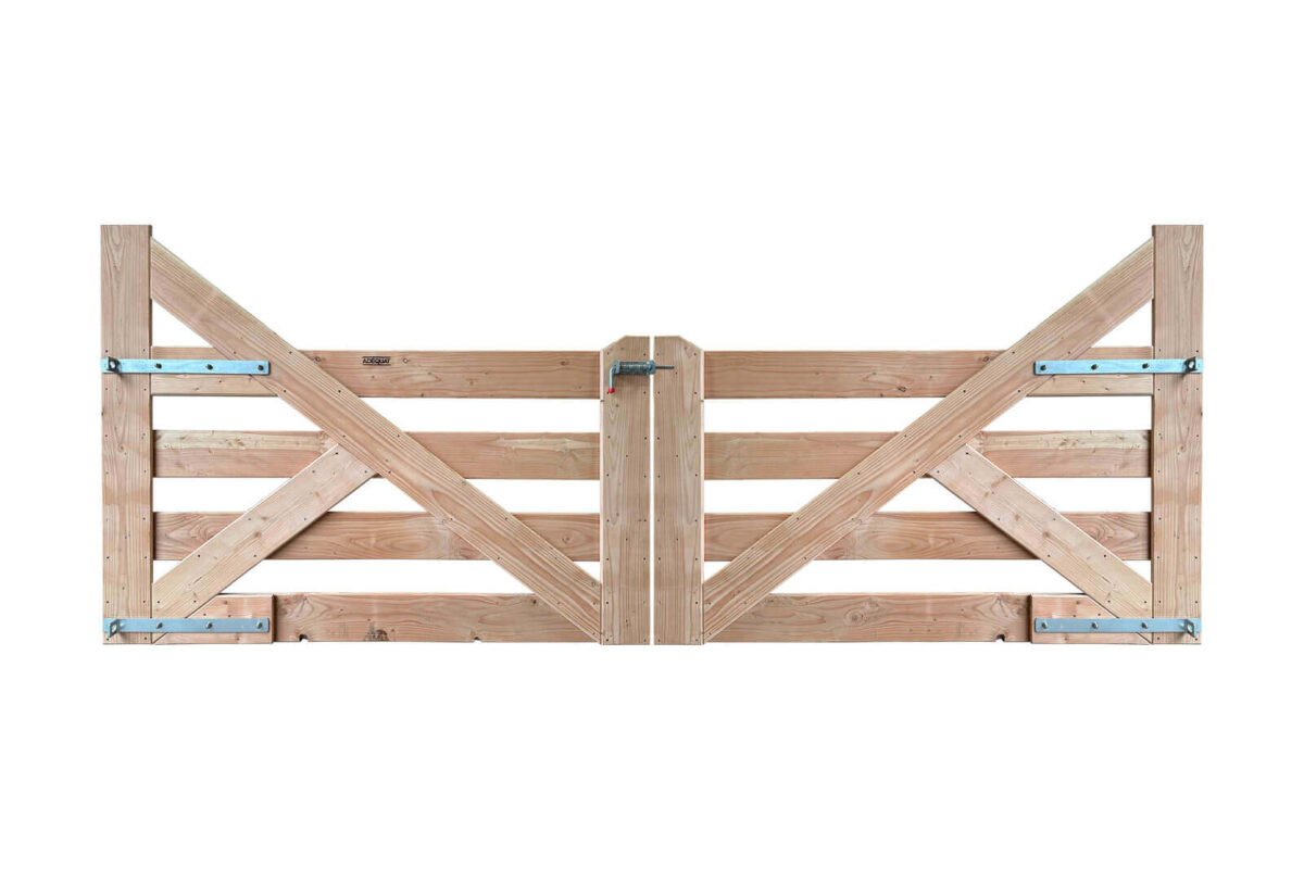 Portail rustique arc 4 planches douglas double arrière