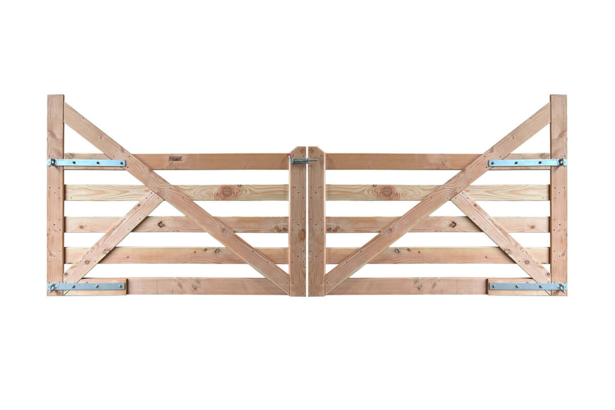 Portail rustique arc 5 planches douglas double