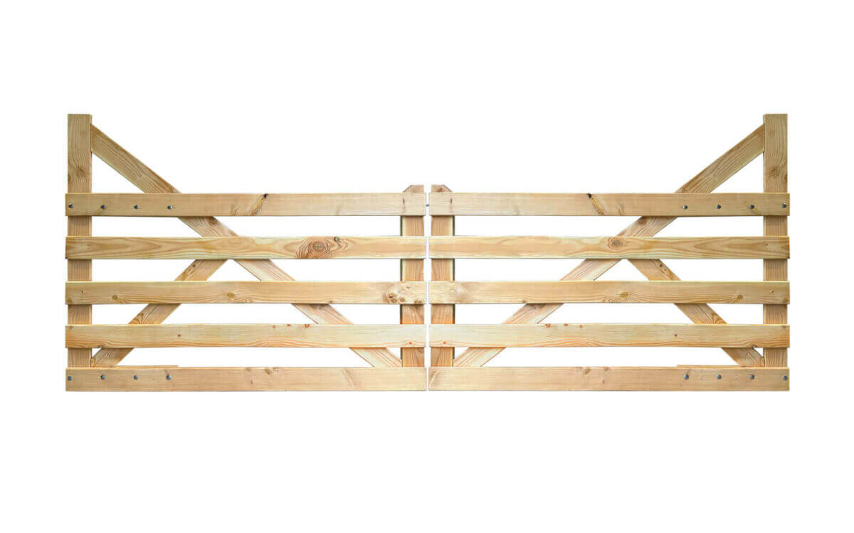 Portail rustique arc 5 planches châtaignier double