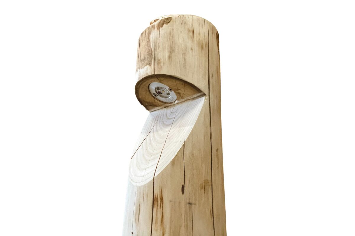 Borne lumineuse ronde Billy châtaignier, préparée pour lampe In-lite - Image 3