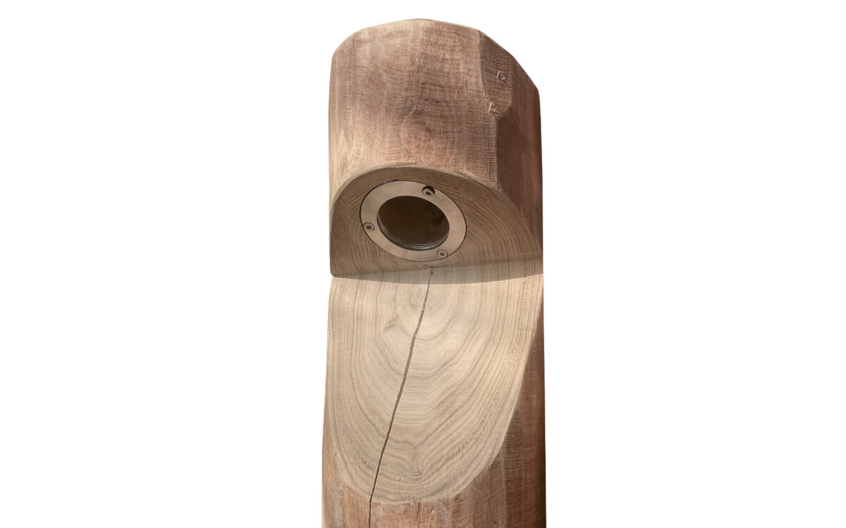 Borne lumineuse ronde Billy robinier, préparée pour lampe In-lite