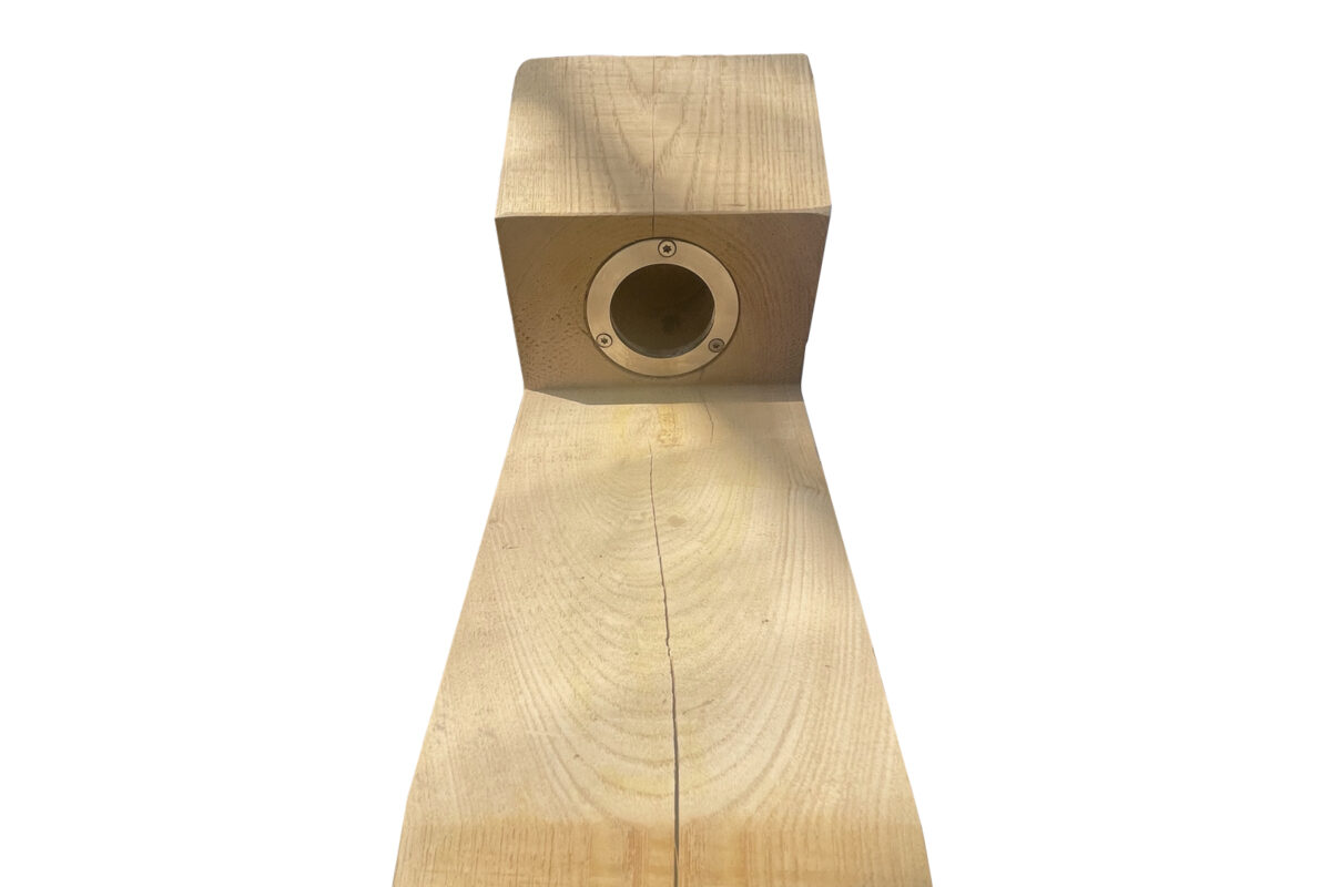 Borne lumineuse carrée Bobby châtaignier, préparée pour lampe In-lite