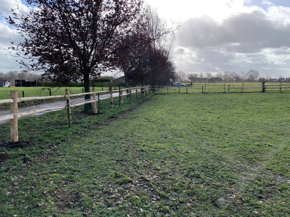 Post&rail rond kastanje 2 niveau
