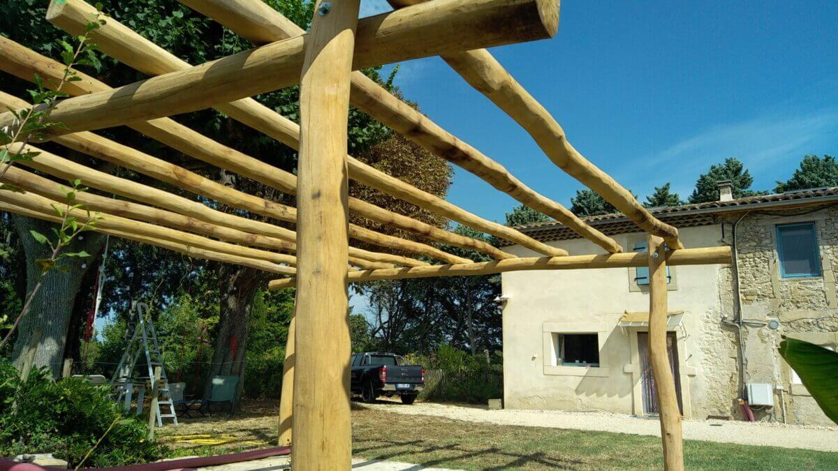 Pergola Robinier écorcés et poncés 600 cm diam. 10/12, 13/15 et 16/18 cm