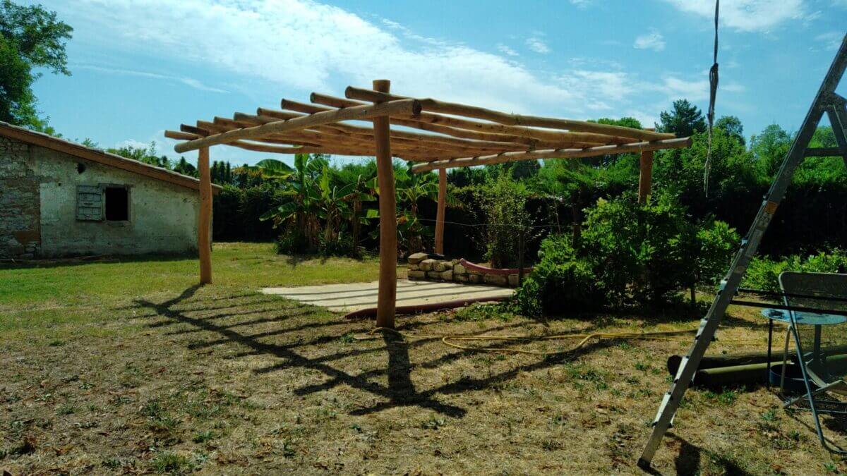 Pergola Robinier écorcés et poncés 600 cm diam. 10/12, 13/15 et 16/18 cm