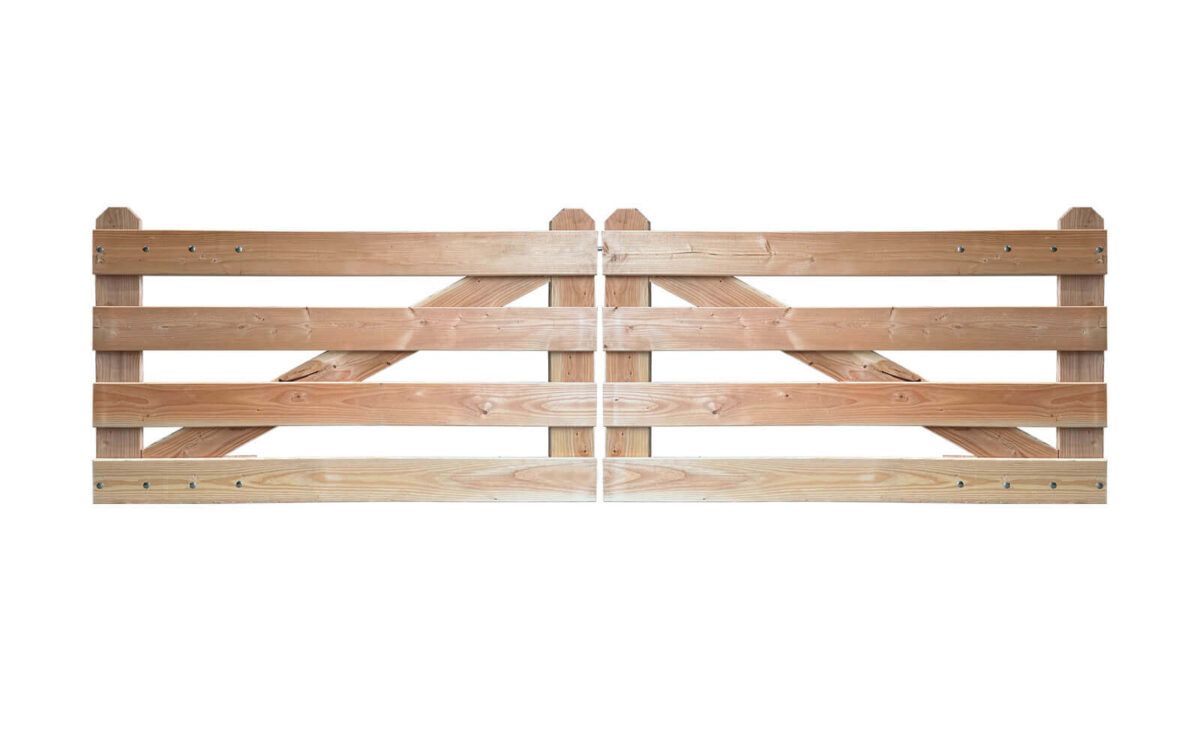 Portail rustique angles 4 planches douglas double