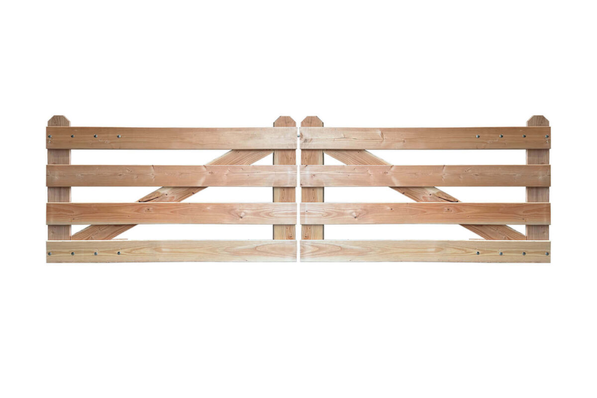 Portail rustique angles 4 planches douglas double