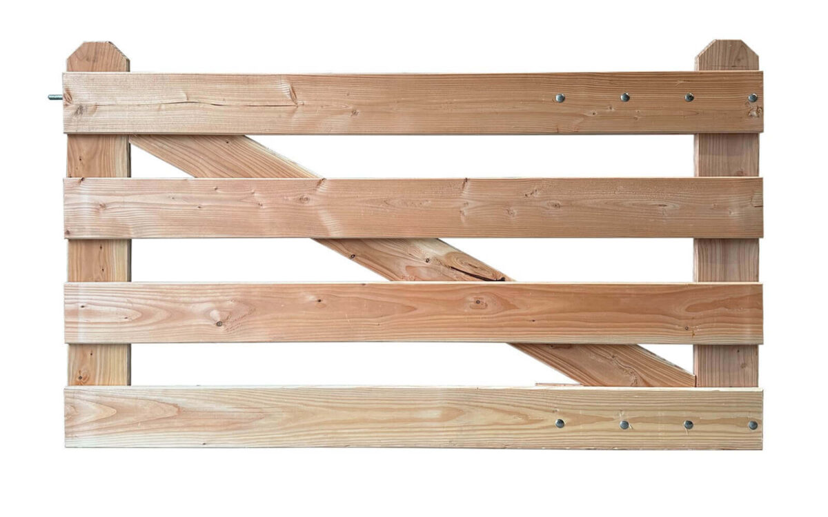 Portail rustique angle 4 planches douglas simple