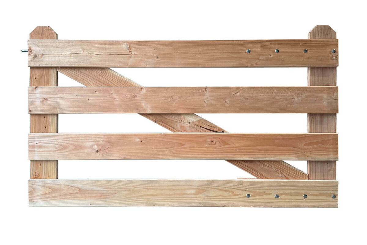 Portail rustique angle 4 planches douglas simple