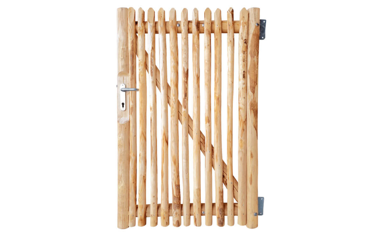 Portail français rondins de luxe châtaignier simple 150 cm hauteur