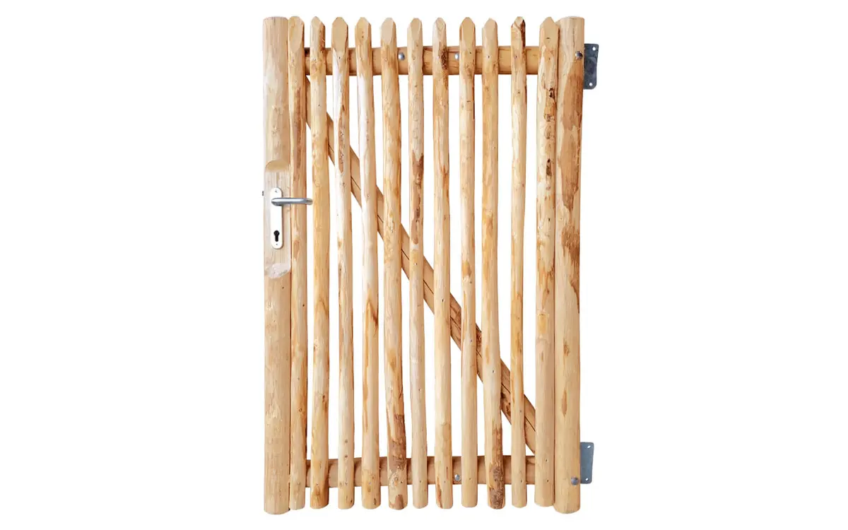 Portail français rondins de luxe châtaignier simple 150 cm hauteur