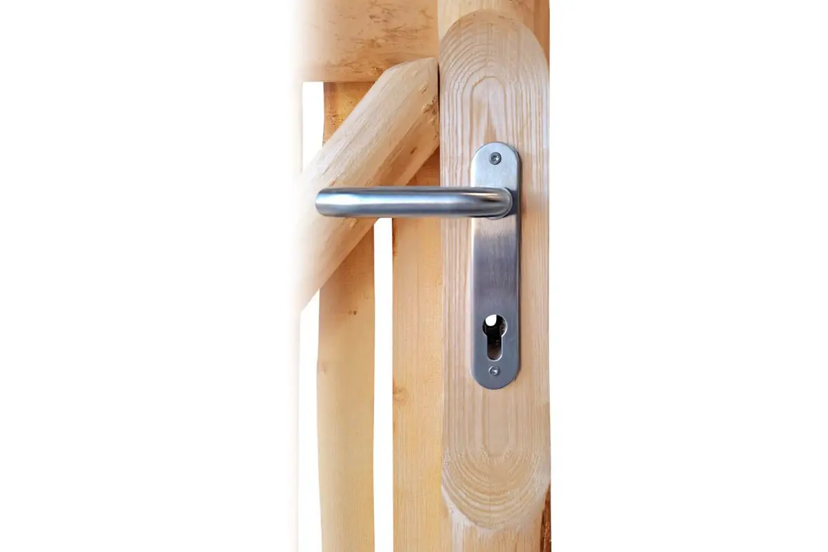 Portail français rondins de luxe châtaignier simple 120 cm hauteur – Image 3