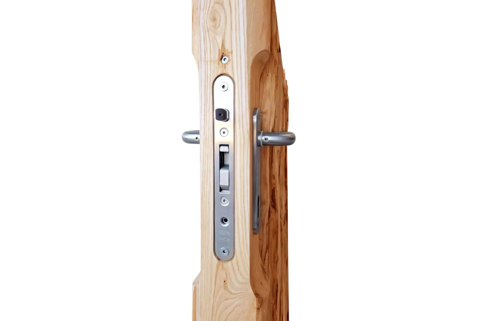 Portail français rondins de luxe châtaignier simple 120 cm hauteur – Image 4