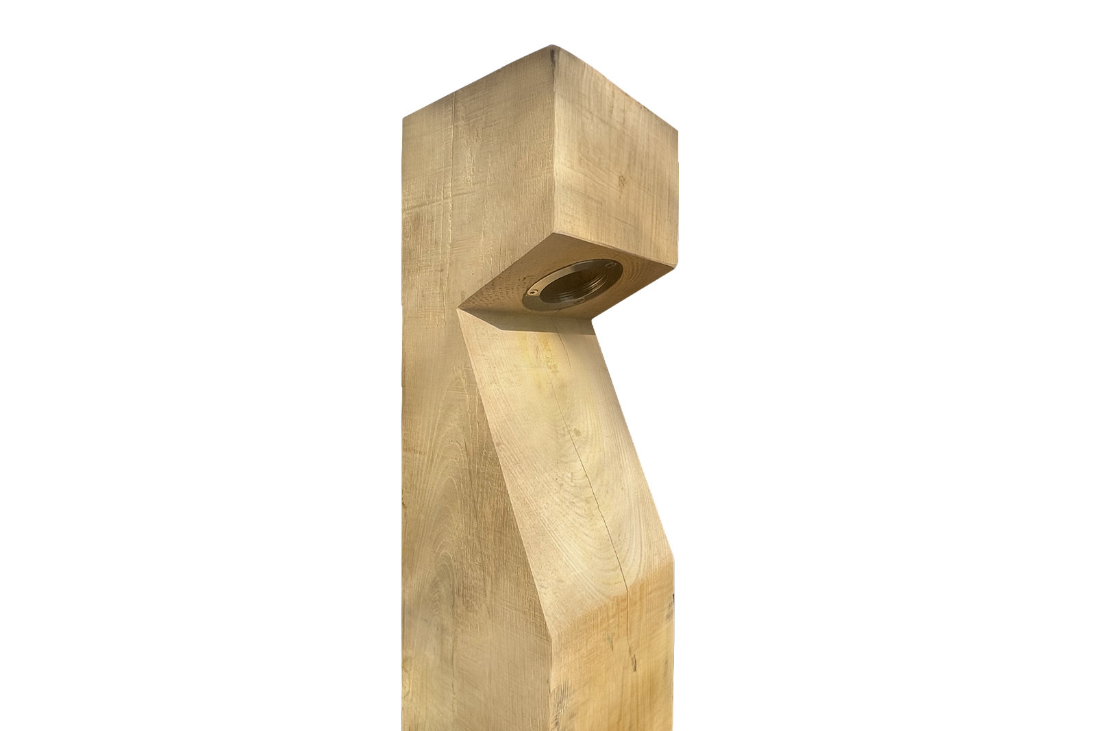 Borne lumineuse carrée rustique Bella châtaignier, préparée pour lampe In-lite
