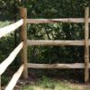 Project Post & Rail 3-niveau ronde hoekpost kastanje