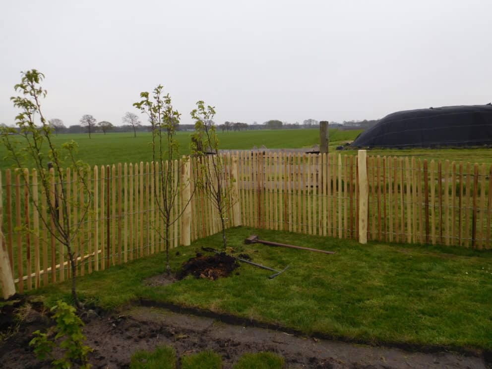 Frans schapenhek van robinia hout met een hoogte van 120 cm en een latafstand van 4 cm Adequat