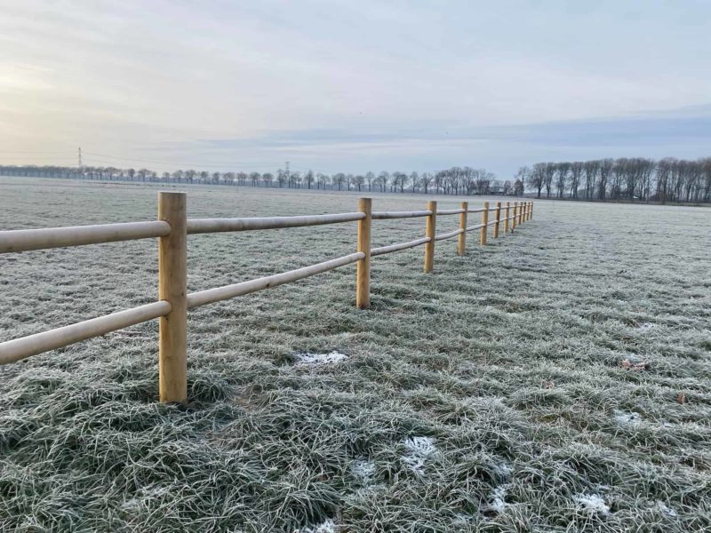 Ronde post 2-niveau – Post en & Rail kastanje cilindrisch gefreesd, Adéquat