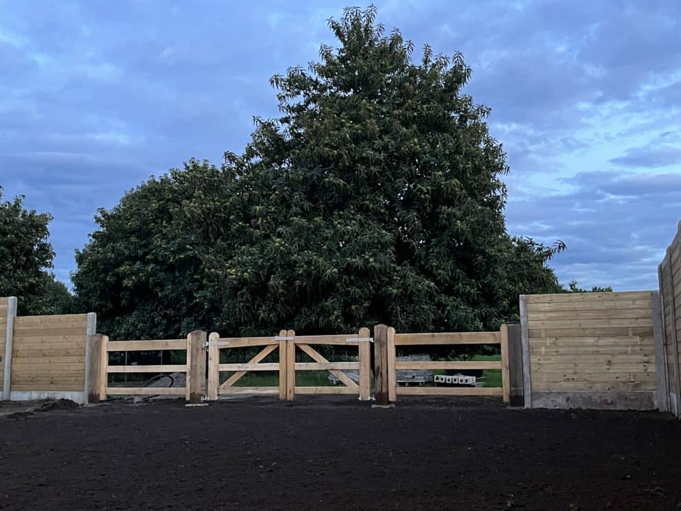 Dubbele Nederlandse veldpoort 150Bx120H (1 plank minder dan standaard)