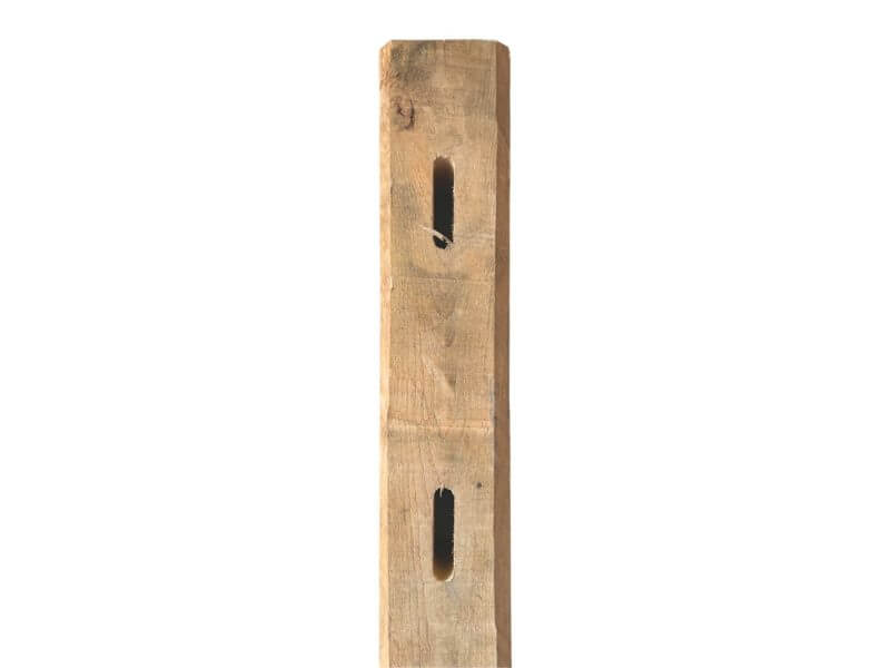 Eindpost kastanje vierkant (Post & Rail poort - 2 niveau)