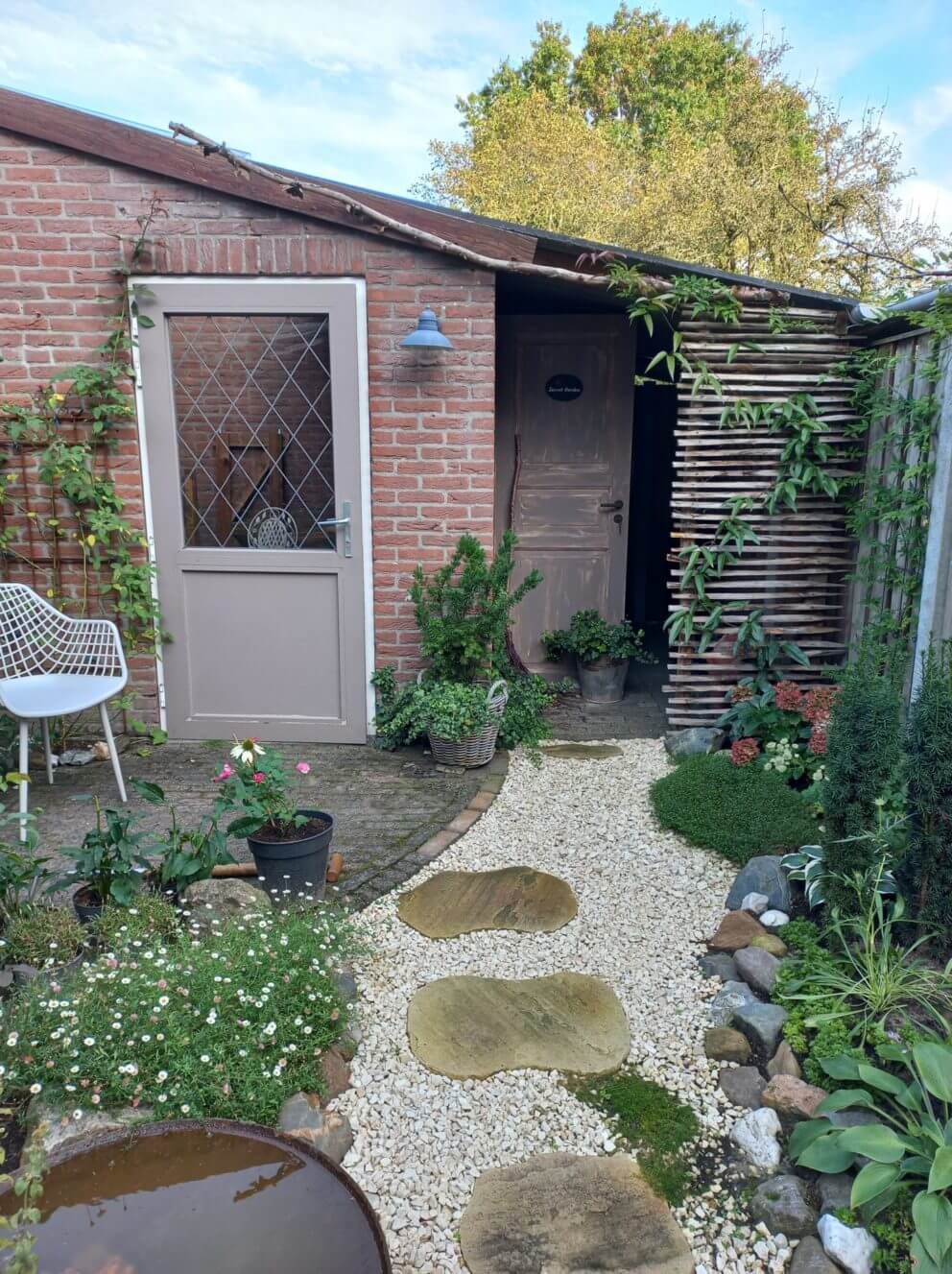 Afscheiding voor kliko's van rasterlatten 80 cm kastanjehout - Adéquat