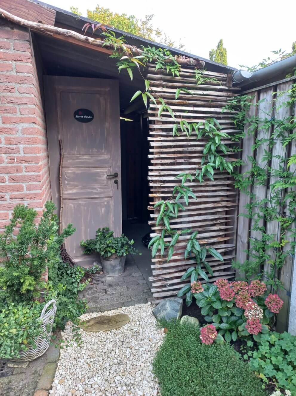 Mooie afscherming van rasterlatten van kastanjehout van 80 cm - Adéquat