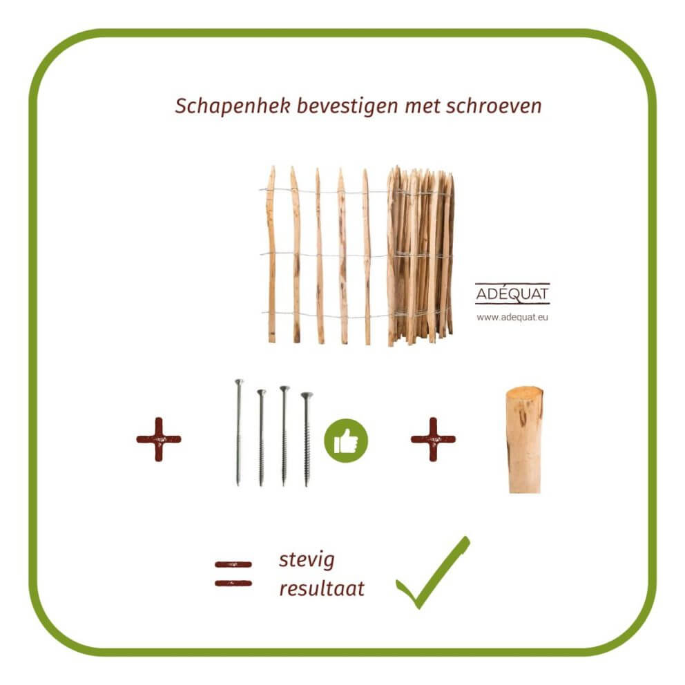 schapenhek bevestigen met schroeven