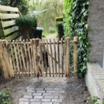 Dubbele schapenhek poort kastanje van 80 cm breed en 100 cm hoog