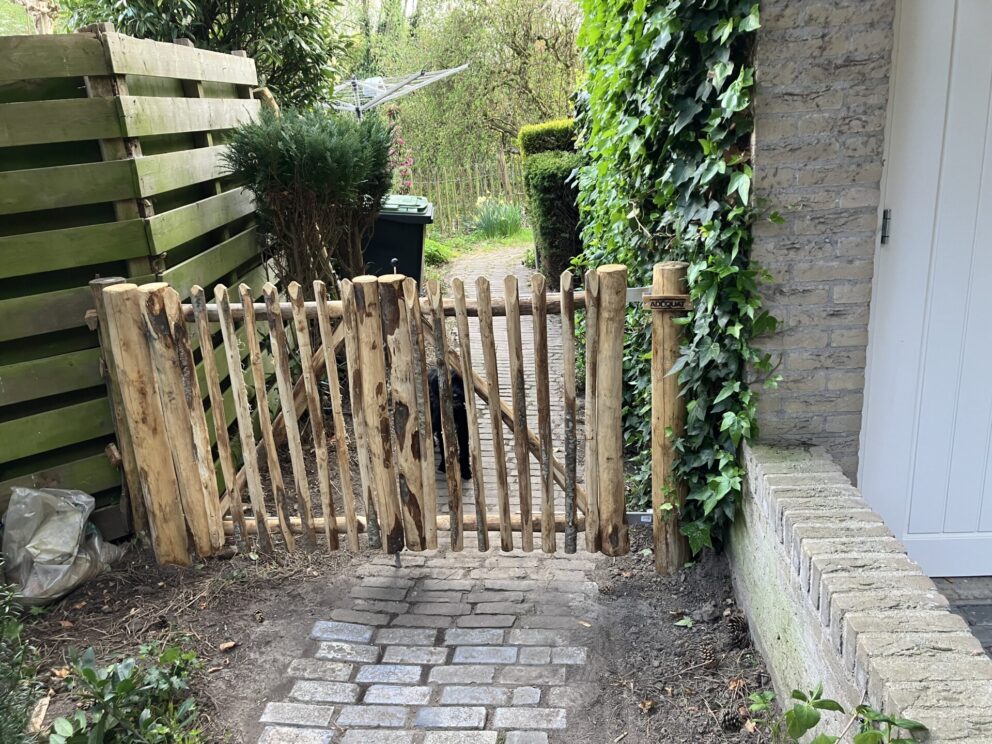 Dubbele schapenhek poort kastanje van 80 cm breed en 100 cm hoog