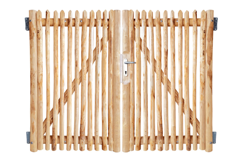 Luxe schapenhekpoort met slot kastanje dubbel 150 cm hoog