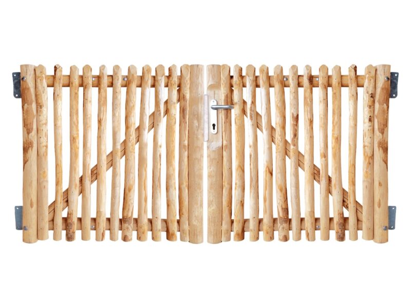 Luxe schapenhekpoort met slot kastanje dubbel 100 cm hoog