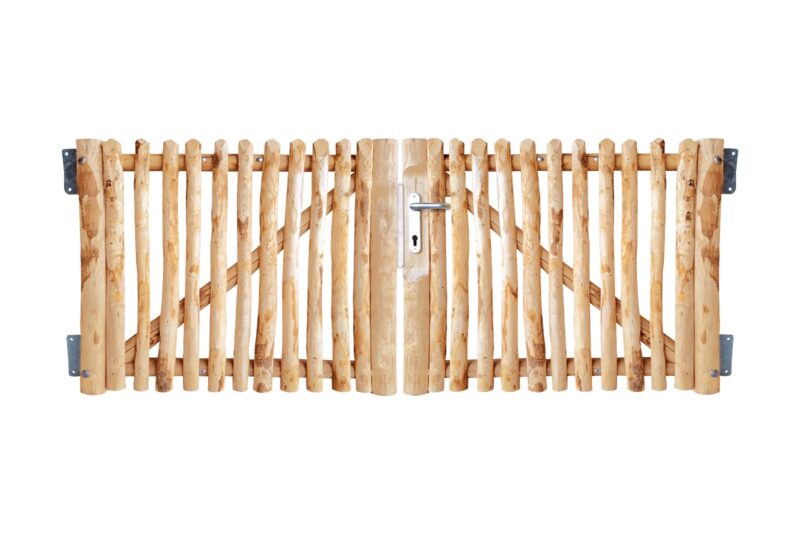 Luxe schapenhekpoort met slot kastanje dubbel 80 cm hoog