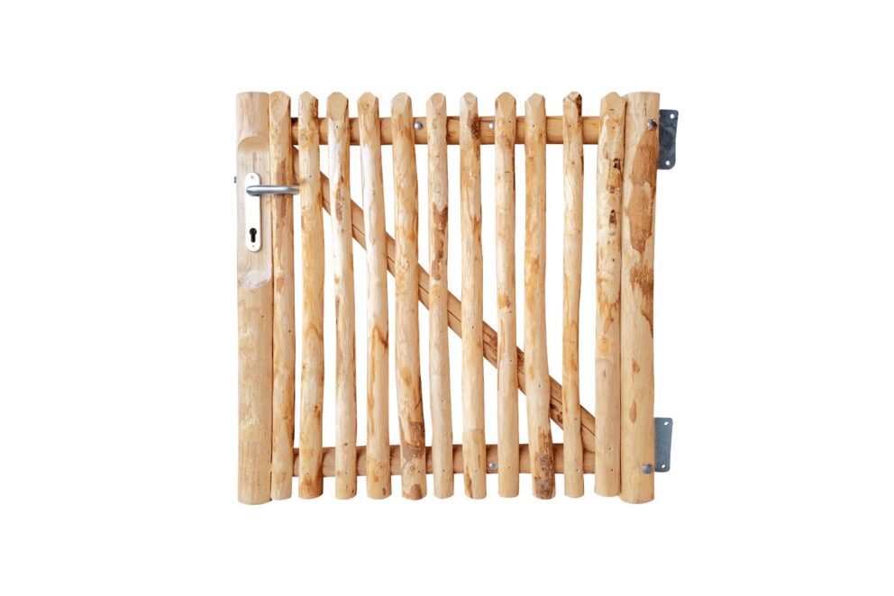 Luxe schapenhekpoort met slot kastanje enkel 100 cm hoog