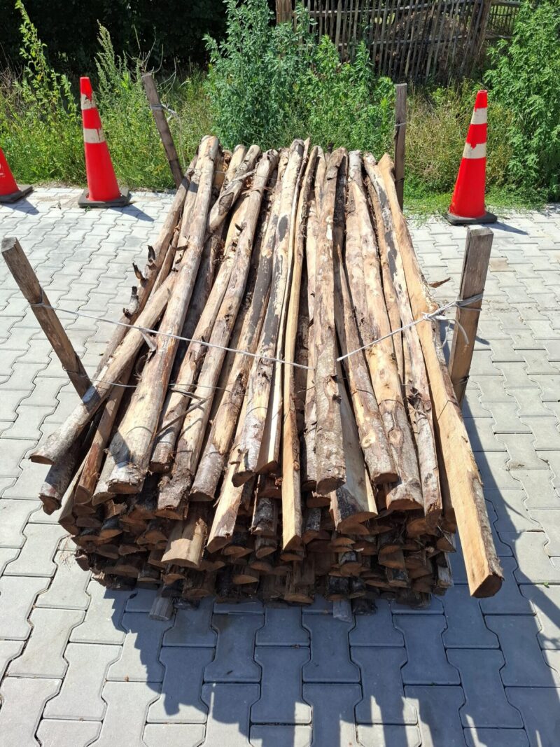 kastanje paal halfrond - diameter 7/9 cm - 250 cm lang