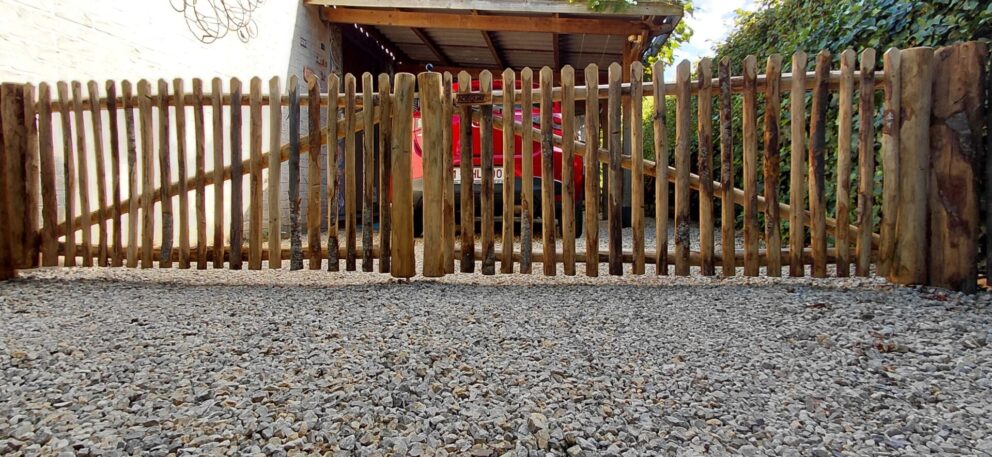 Schapenhek poort kastanje dubbel 180 cm breed x 80 cm hoog