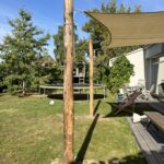 Kastanje paal 350 cm lang, diameter 13-16 cm, ongepunt, schaduwdoek