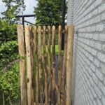 Schapenhek poort kastanje enkel, 80 cm breed x 150 cm hoog, rechtsdraaiend