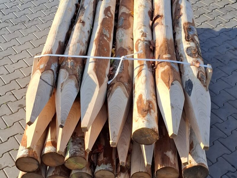 kastanje palen - 250 cm lang - diameter 13/15 cm gepunt! - prijs per stuk