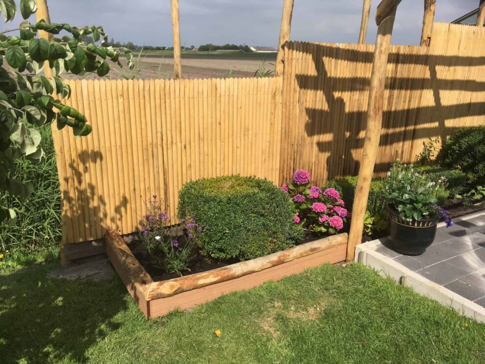 Kastanjehouten tuinscherm latafstand 0 cm