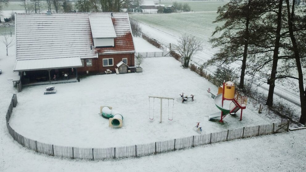 Sneeuw foto's met drone