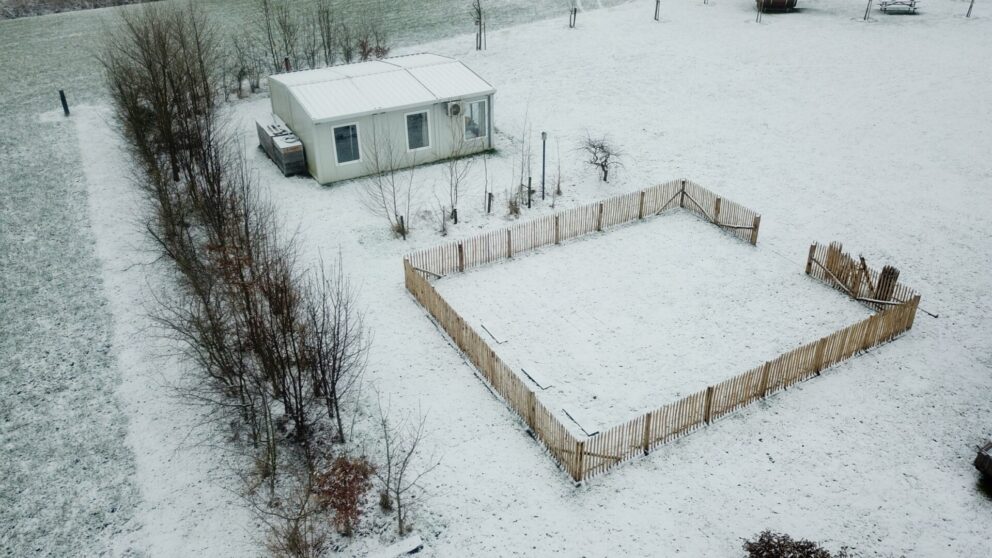 Sneeuw foto's met drone