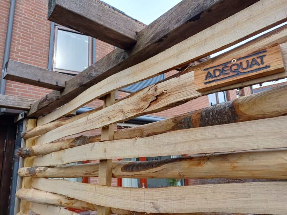 Kastanje vlechtscherm op maat, 140cm hoog x 180cm breed