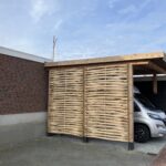 Vlechtscherm kastanje 100H x 180B en vlechtscherm kastanje 180H x 180B