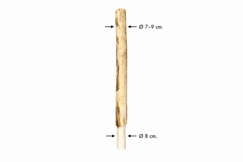 Kastanje paal Ø 7/9 cm in bodemhuls met grondplaat 8 cm - Afbeelding 5