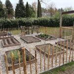 Frans schapenhek kastanje 80 cm hoog, latafstand 10 cm, 10 meter rol, kastanje paal 120 cm lang, diameter 7/9 cm, gepunt en RVS schroeven 4,5 x 60, 100 stuks inclusief bitje