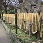 Frans schapenhek kastanje 150 cm hoog, latafstand 4 cm, 2x5 meter rol