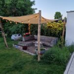 Robinia paal 350 cm lang, diam. 10-12 cm geschild ongepunt, schaduwdoek