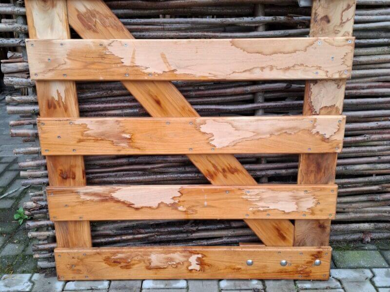 Nr 54 Boerenpoort 5 niveu kastanje enkel 100 cm BR x 110 cm H met hengen
